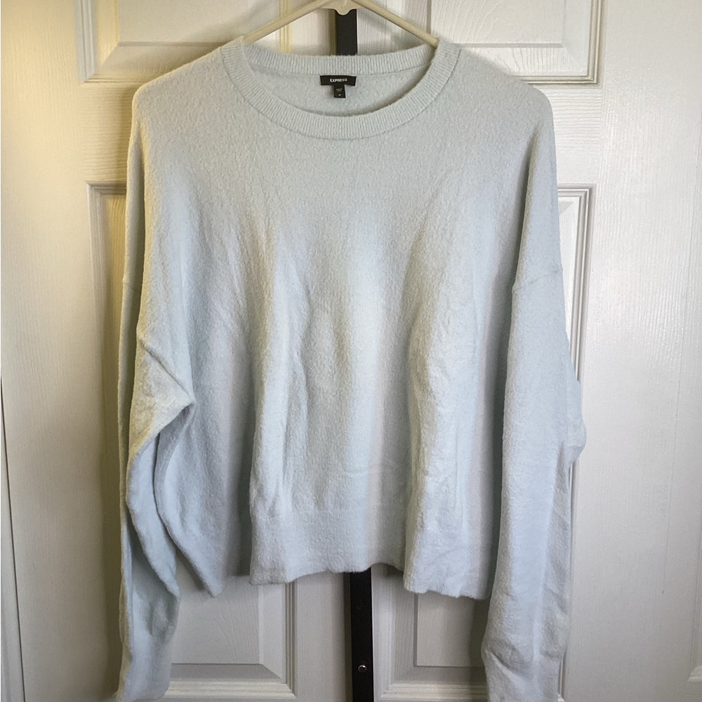 Express Women's Soft Blue Crew Neck Sweater, size Medium
